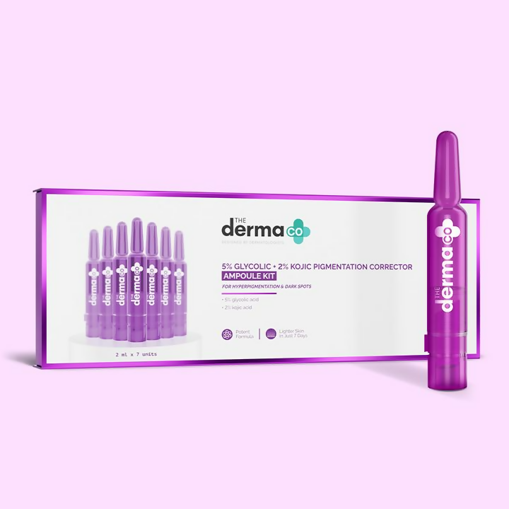 The Derma Co 5% Glycolic + 2% Kojic Pigmentation Corrector Ampoule Kit