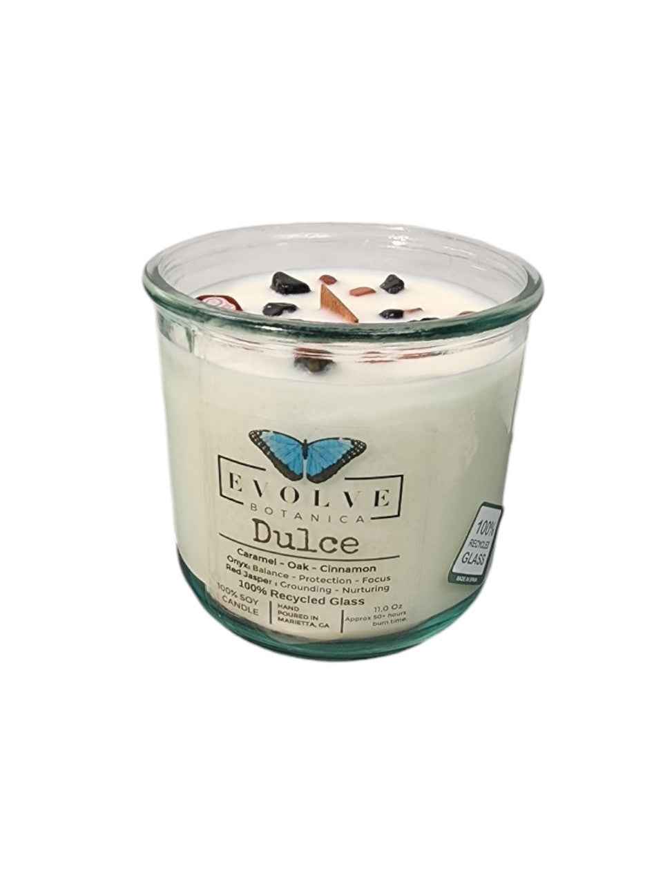 Rocks Candle - Dulce (Wood Wick Red Jasper &amp; Onyx Gemstone Soy Candle)