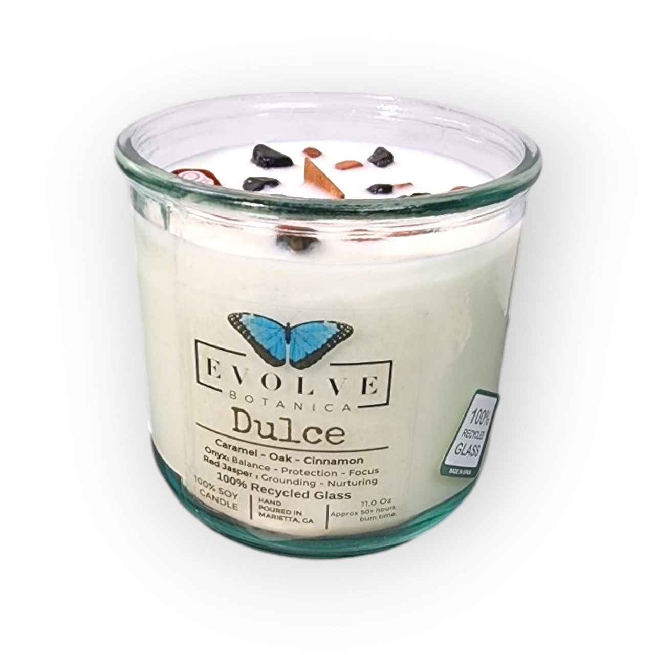 Rocks Candle - Dulce (Wood Wick Red Jasper &amp; Onyx Gemstone Soy Candle)