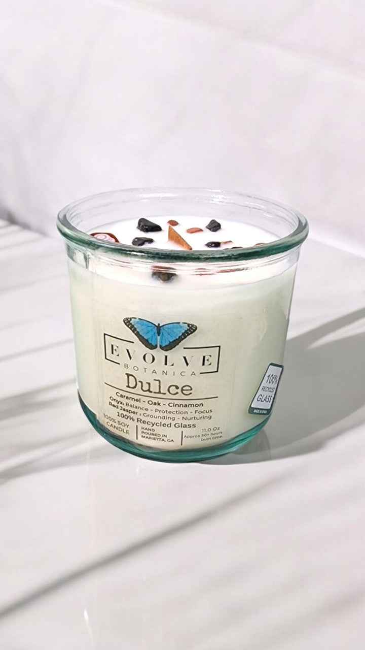 Rocks Candle - Dulce (Wood Wick Red Jasper &amp; Onyx Gemstone Soy Candle)