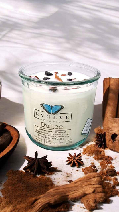 Rocks Candle - Dulce (Wood Wick Red Jasper &amp; Onyx Gemstone Soy Candle)
