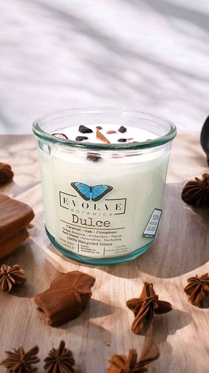 Rocks Candle - Dulce (Wood Wick Red Jasper &amp; Onyx Gemstone Soy Candle)
