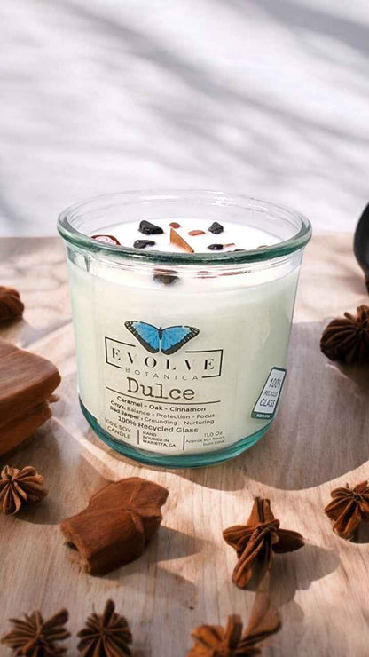 Rocks Candle - Dulce (Wood Wick Red Jasper &amp; Onyx Gemstone Soy Candle)