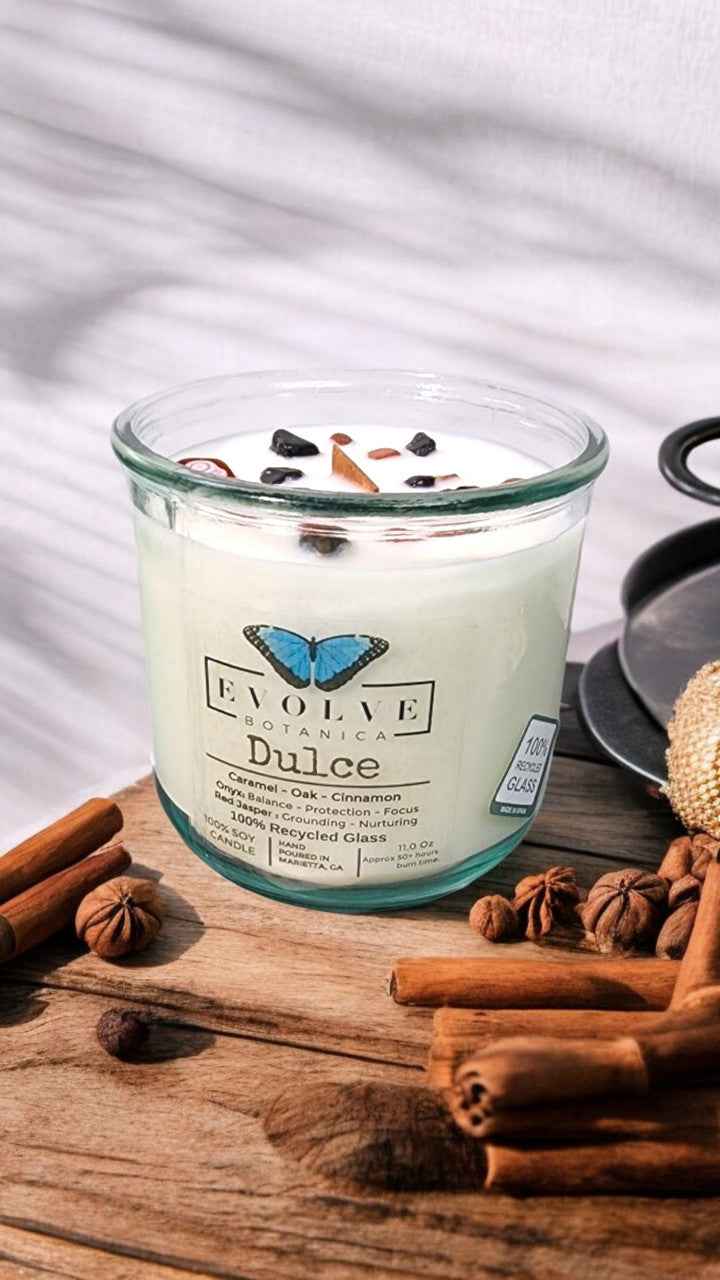 Rocks Candle - Dulce (Wood Wick Red Jasper &amp; Onyx Gemstone Soy Candle)