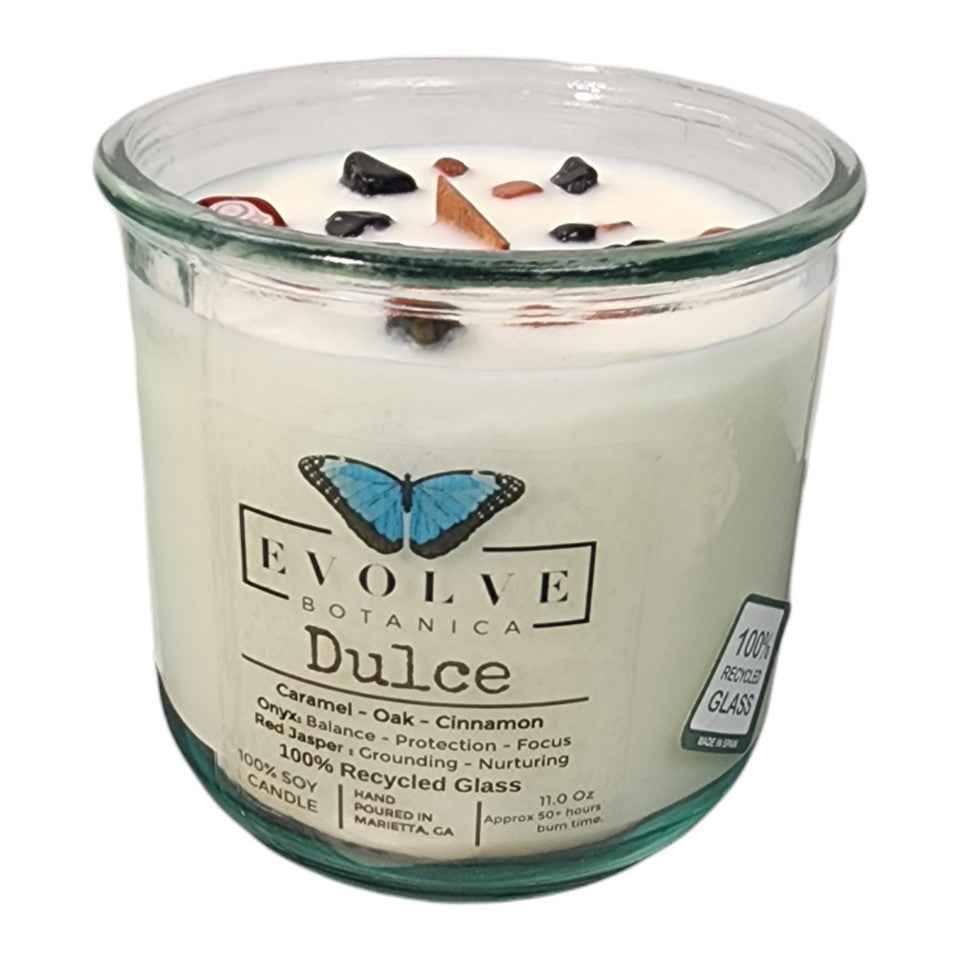 Rocks Candle - Dulce (Wood Wick Red Jasper &amp; Onyx Gemstone Soy Candle)