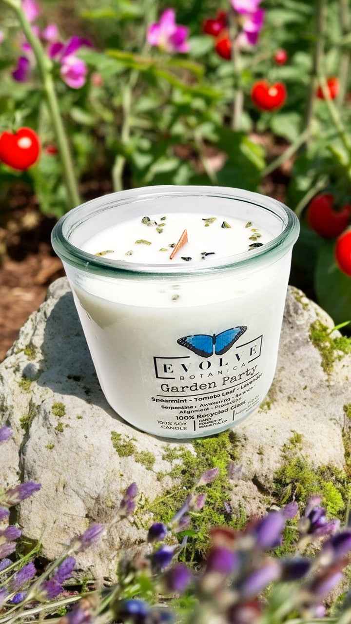 Rocks Candle - Garden Party (Wood Wick Gemstone Soy Candle)