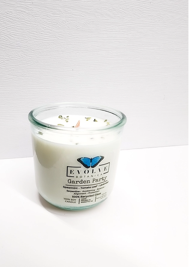 Rocks Candle - Garden Party (Wood Wick Gemstone Soy Candle)