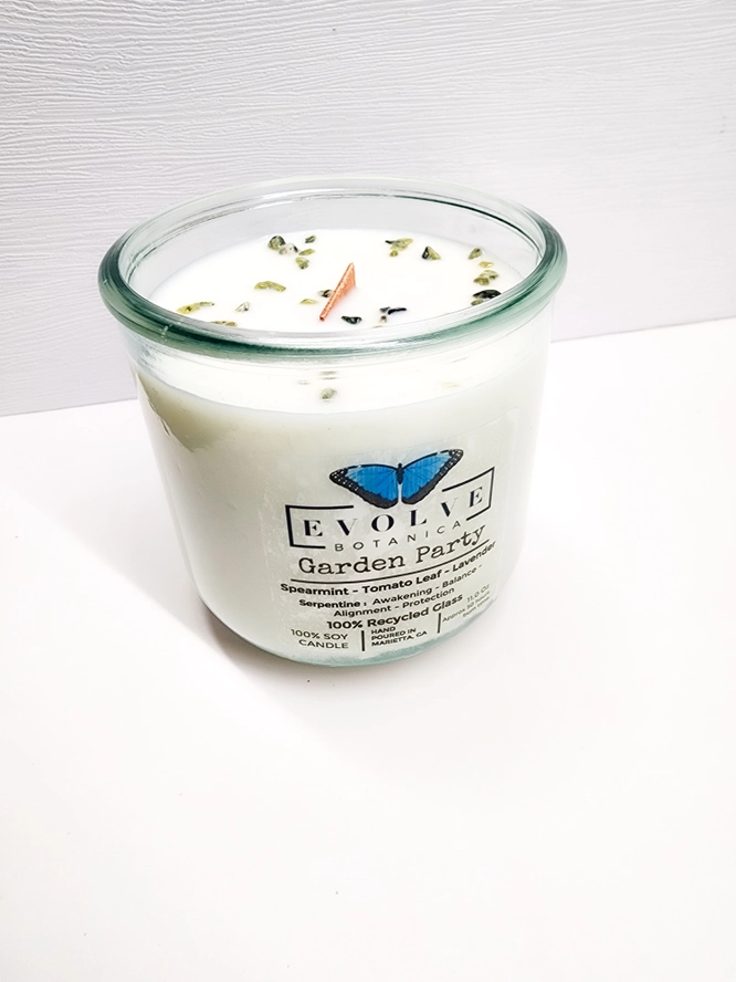 Rocks Candle - Garden Party (Wood Wick Gemstone Soy Candle)