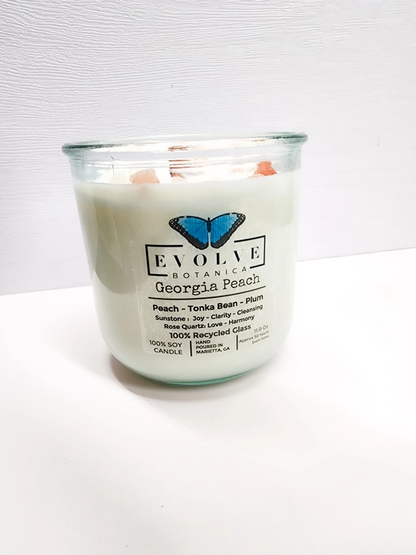 Rocks Candle - Georgia Peach (Wood Wick Gemstone Soy Candle)