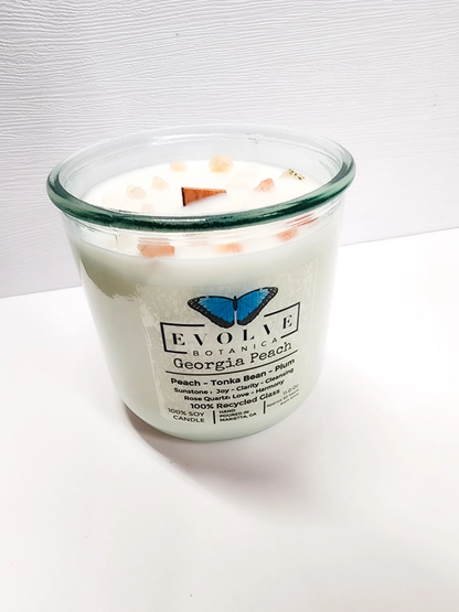Rocks Candle - Georgia Peach (Wood Wick Gemstone Soy Candle)