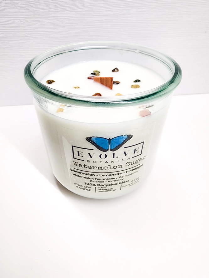 Rocks Candle - Watermelon Sugar (Wood Wick Gemstone Soy Candle)