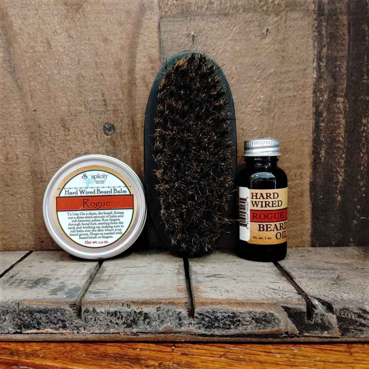 Beard-Pro Gift Set with Hard Wired Beard Oil, Balm, &amp; Brush