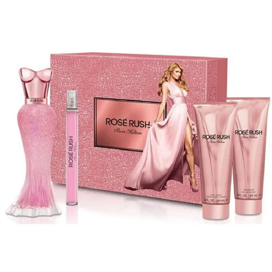 Rose Rush By Paris Hilton W 3.4oz 4pc Set EDP Spray by perfumesandrea