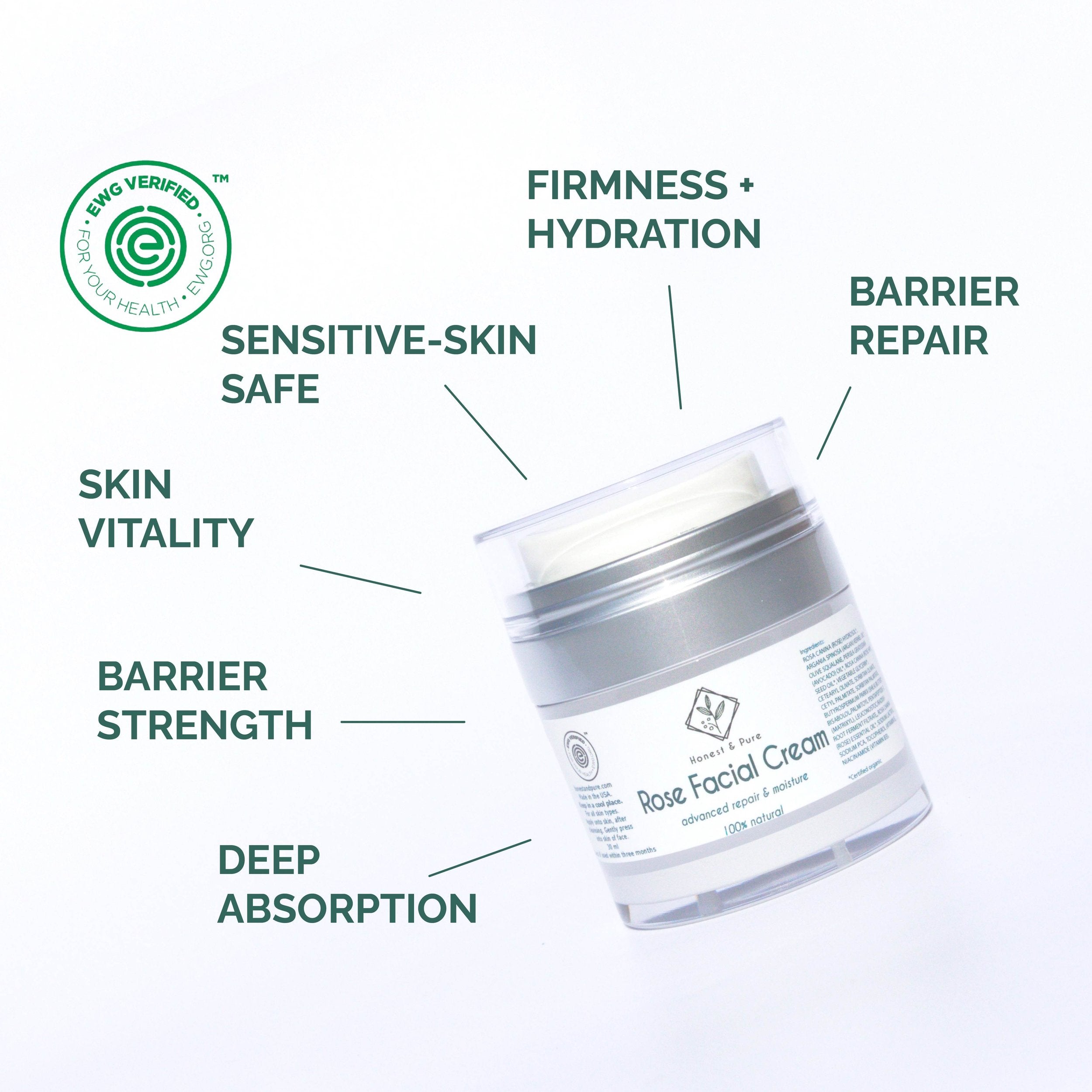Rose Face Anti-Aging Cream and Moisturizer by Honest &amp; Pure