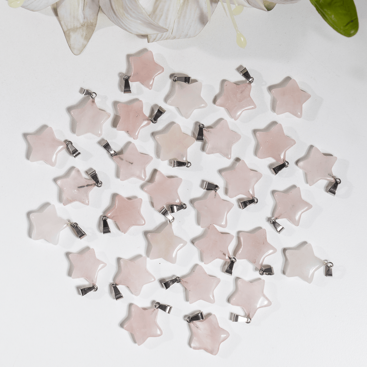 Rose Quartz Star Pendant Necklace – Natural Crystal Gemstone Jewelry  DestGlow
