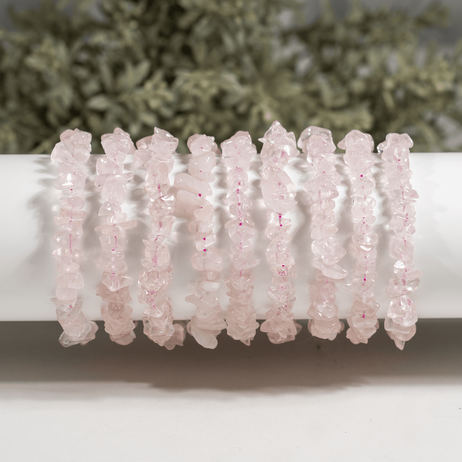 Rose Quartz Chip Bracelet (Creativity and Calming)  DestGlow