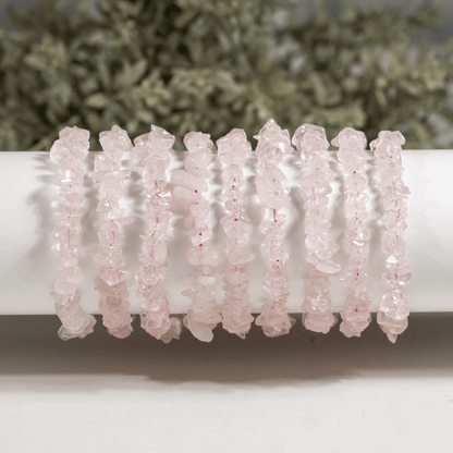 Rose Quartz Chip Bracelet (Creativity and Calming)  DestGlow