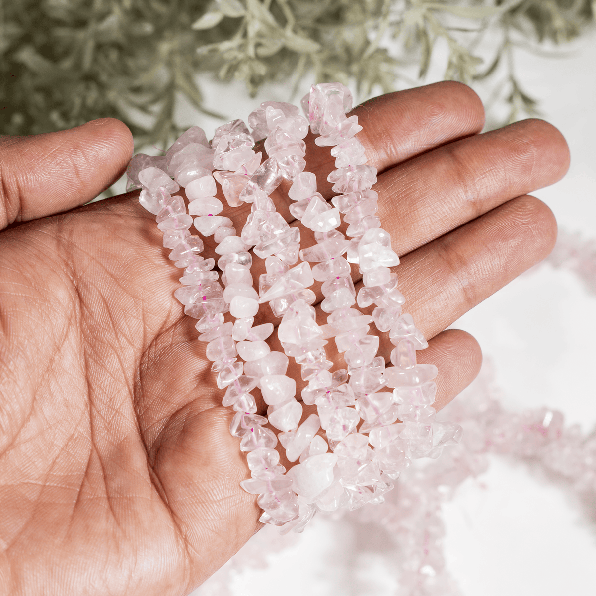 Rose Quartz Chip Bracelet (Creativity and Calming)  DestGlow