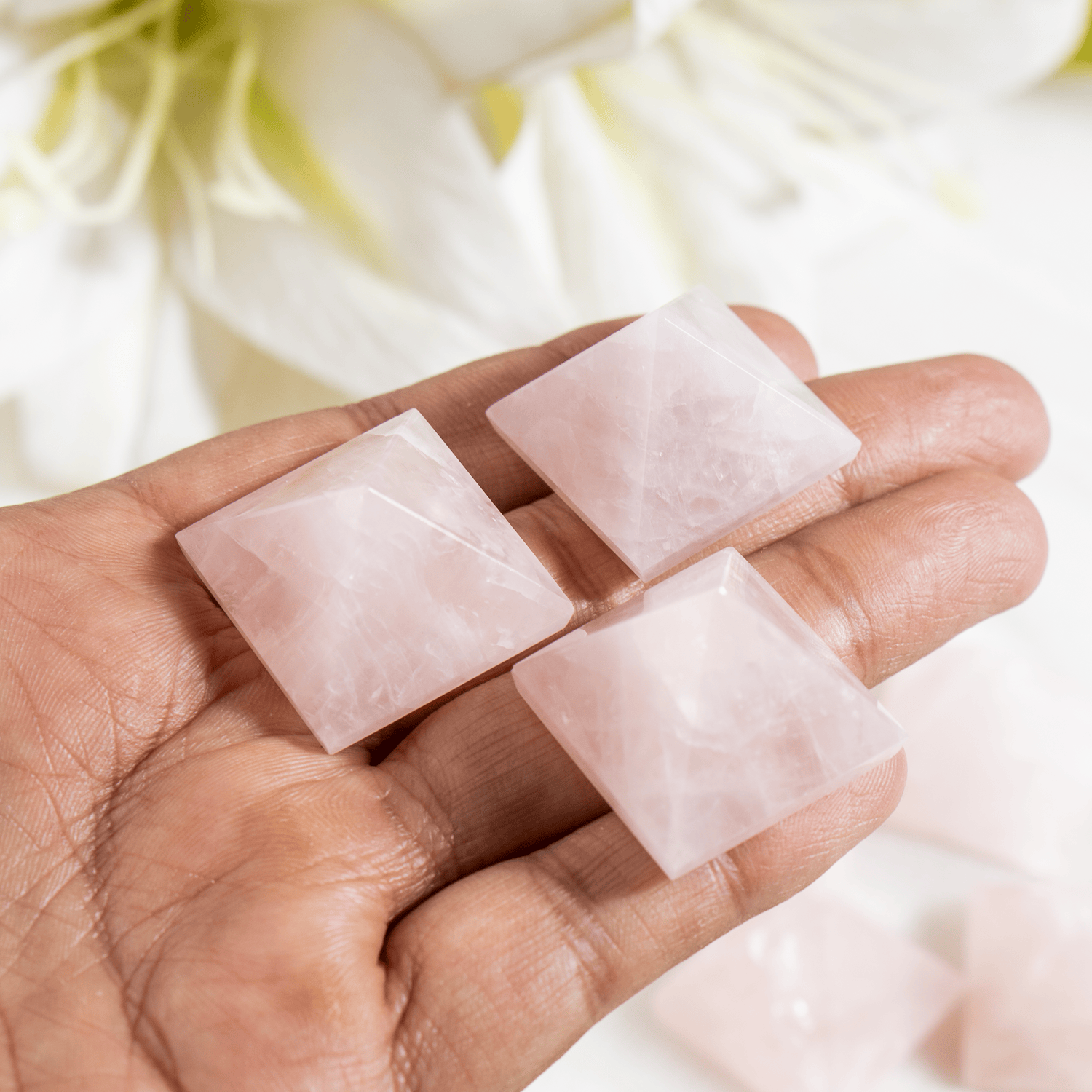 Rose Quartz Pyramids (Balance and Emotional Health)  DestGlow