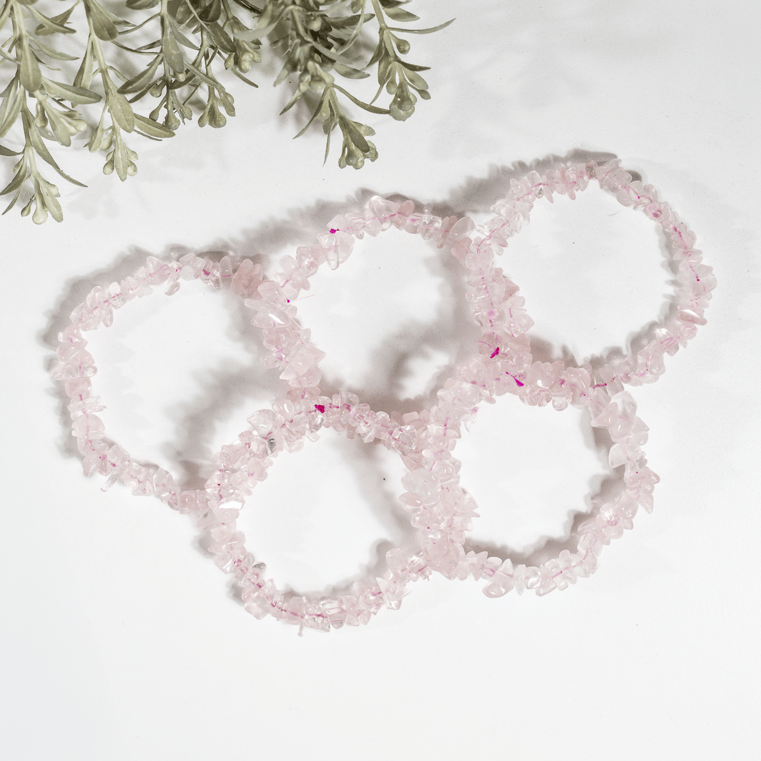 Rose Quartz Chip Bracelet (Creativity and Calming)  DestGlow