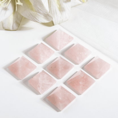 Rose Quartz Pyramids (Balance and Emotional Health)  DestGlow