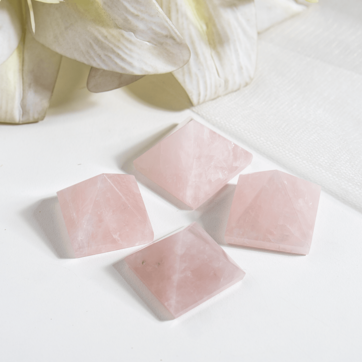 Rose Quartz Pyramids (Balance and Emotional Health)  DestGlow