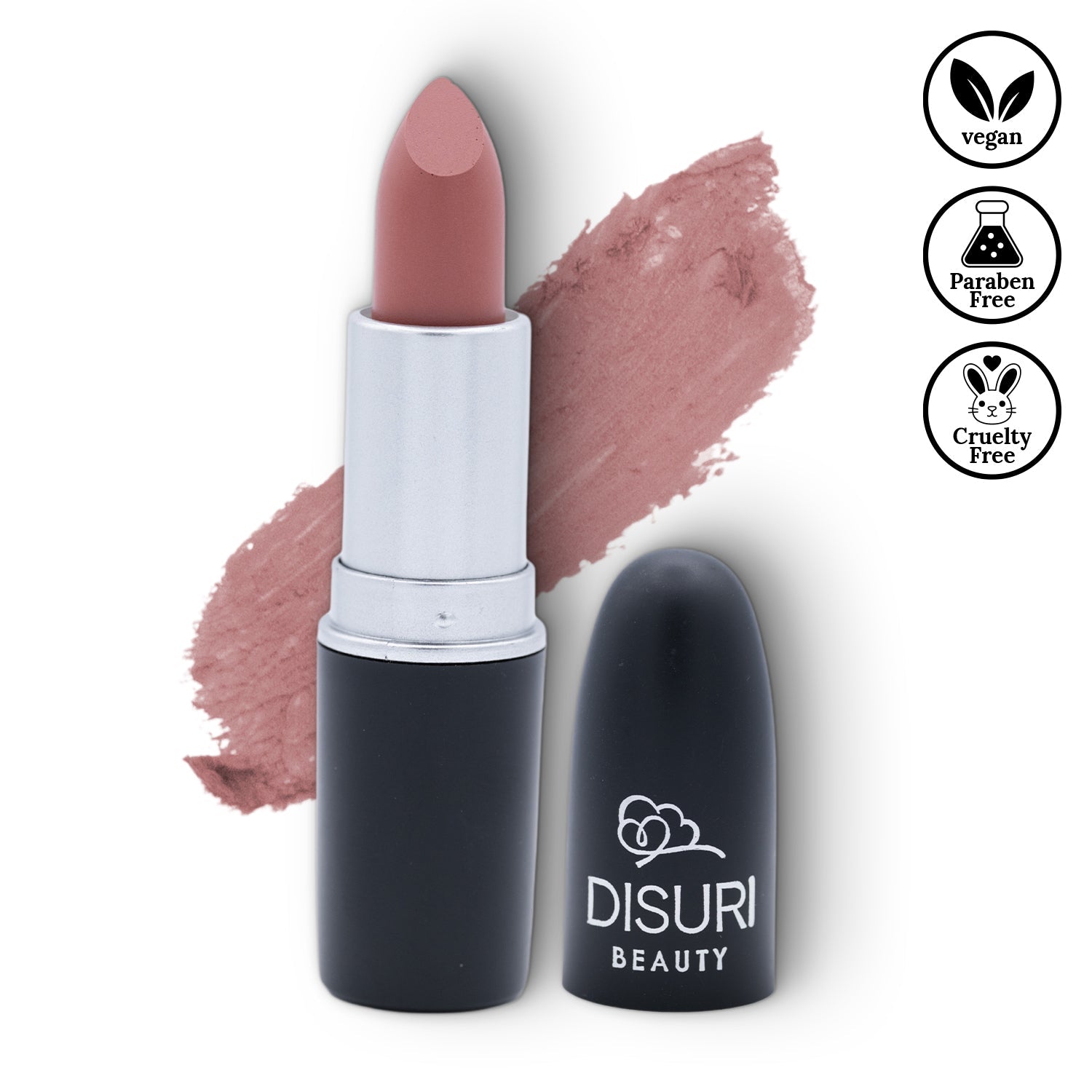 DISURI Beauty Matte Bullet Lipstick - Rosewood Charm (