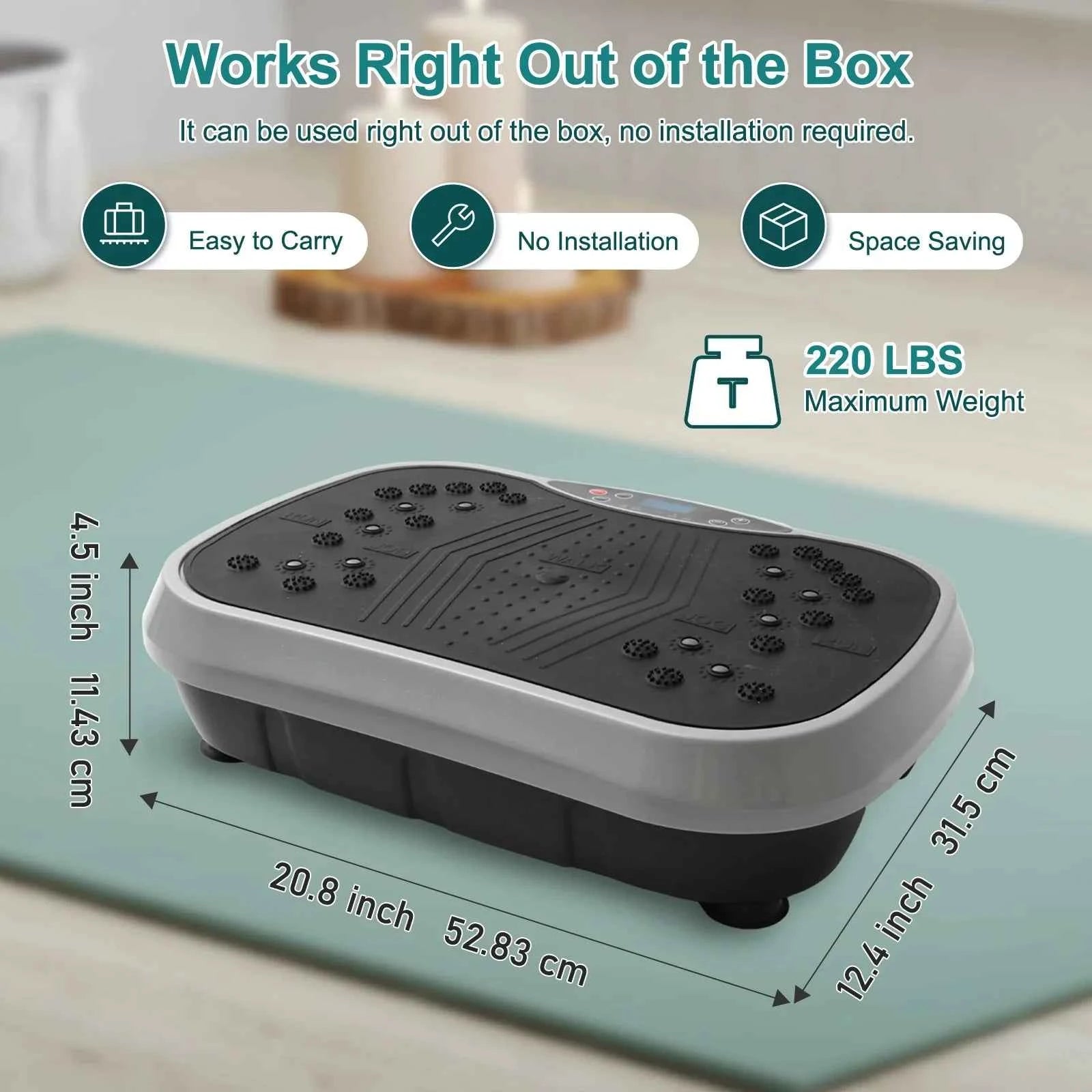 Portable Fat-Burning Vibration Plate Platform – Whole Body Workout Shaping Machine for Home Fitness