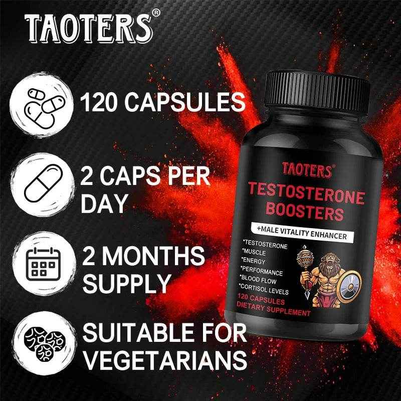 Taoters Male Vitality Booster - with Vitamins and Minerals - Supports Muscle, Energy, Performance, Blood Flow