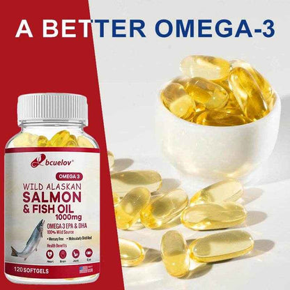 Omega 3 EPA/DHA Fish Oil 1000 mg - Fish Oil Supplement - Supports Heart Health, Pain Relief &amp; Cognitive Function, 120 Capsules