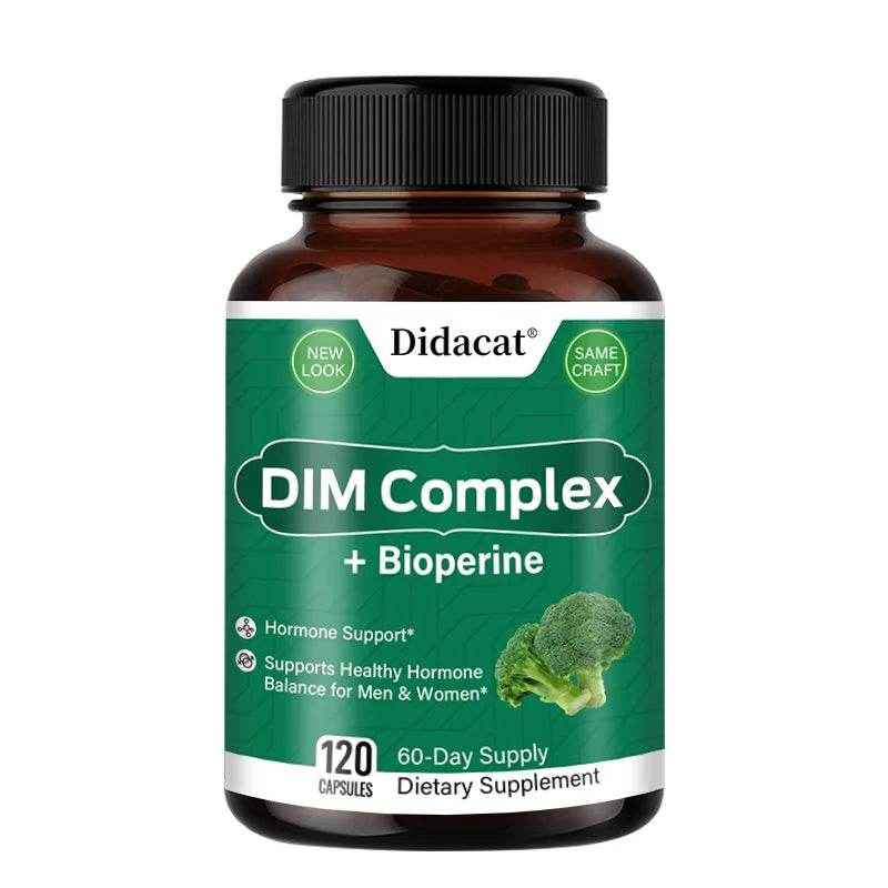 DIM Complex, Black Pepper Extract, Prostate Health Support, Balances Male and Female Hormone Levels, 120 Capsules