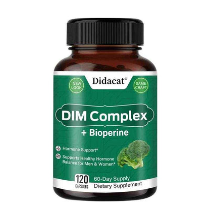 DIM Complex, Black Pepper Extract, Prostate Health Support, Balances Male and Female Hormone Levels, 120 Capsules
