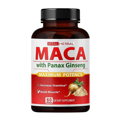 Sports Supplement - Contains Maca, Ginseng Extract Capsules to Burn Fat, Boost Strength, Energy, Performance and Muscle Mass