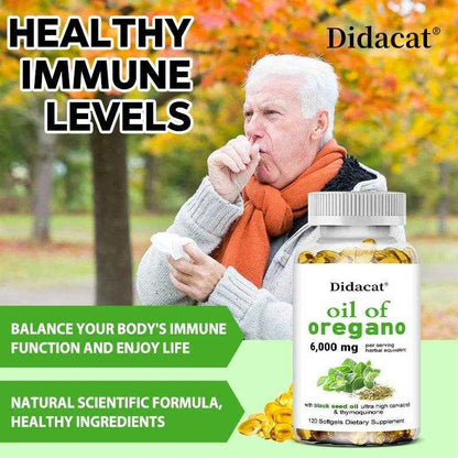 Oregano Oil 6000mg Softgels with Black Seed Oil Strength For Gut Health, Digestive Health, Immune Support