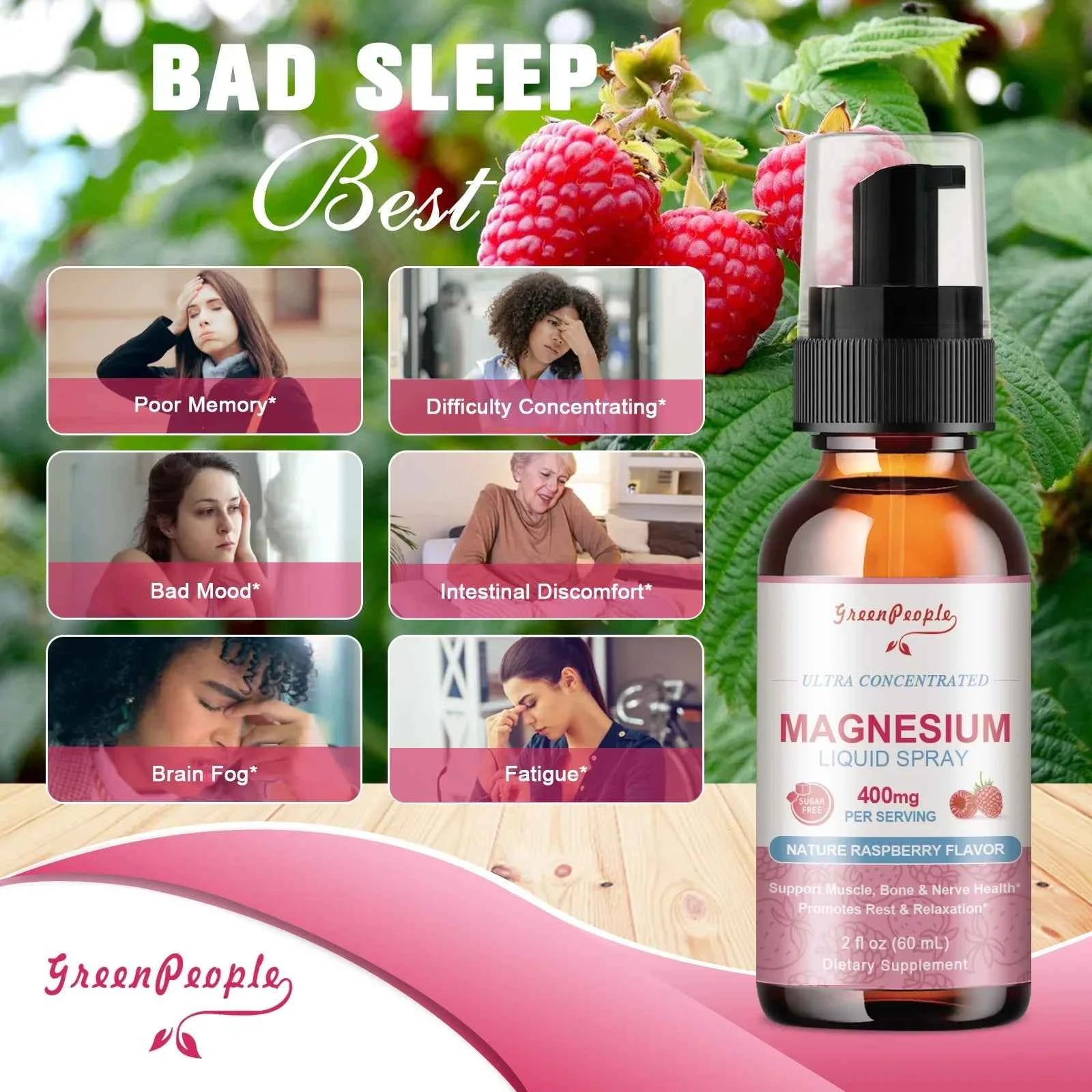 Magnesium Glycinate Liquid, 400mg Magnesium Liquid Supplement with Vitamin B6, C, D, Zinc, Magnesium for Kids and Adults