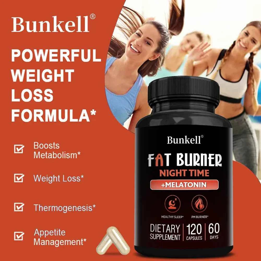 Fat Burning Supplement + Melatonin Supplement - for Sleep, Muscle, Metabolism and Weight Management,Boost Metabolism