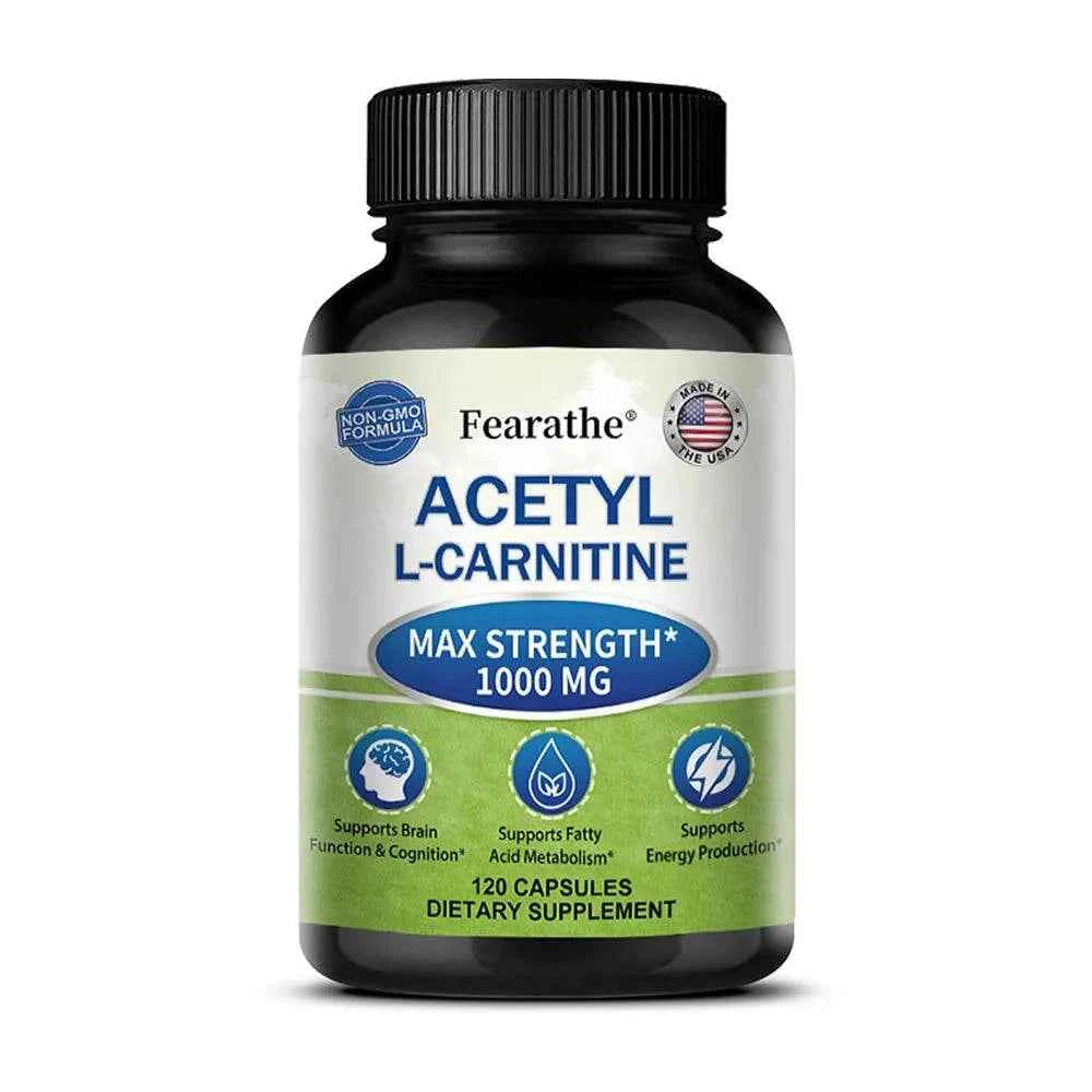 Acetyl L-Carnitine Supplement 1000 mg, Brain and Nerve Cell Function, Fatty Acid Metabolism, Brain Enhancer
