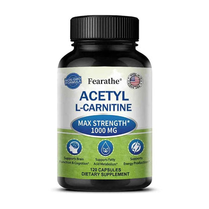 Acetyl L-Carnitine Supplement 1000 mg, Brain and Nerve Cell Function, Fatty Acid Metabolism, Brain Enhancer