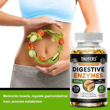Digestive Enzyme Supplement, Beneficial Bacteria Support Immune, Digestive &amp; Cardiovascular Health, 60 Capsules