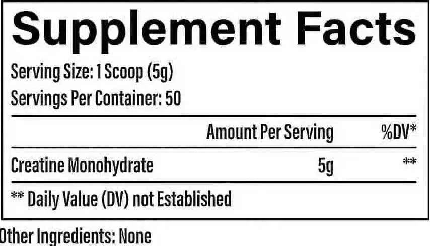 RAW Nutrition Essential 100% Pure Creatine Monohydrate Powder, Unflavored, 8.81 oz, 50 Servings