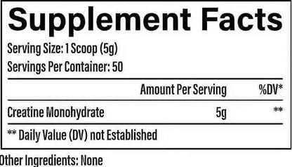 RAW Nutrition Essential 100% Pure Creatine Monohydrate Powder, Unflavored, 8.81 oz, 50 Servings