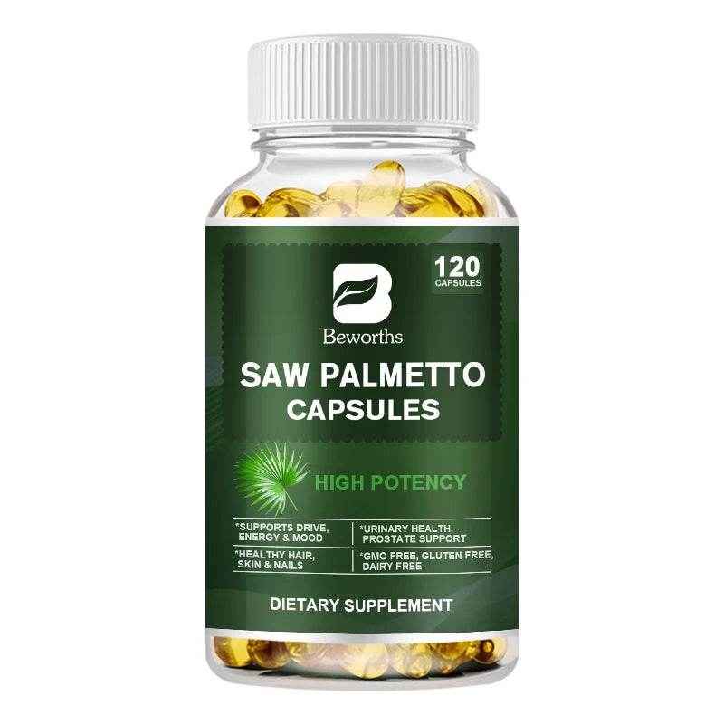 BEWORTHS Saw Palm Capsules Support Male Prostate Health ,Urinary Tract Health Enhance Vitality Support Hair health Hair Growth