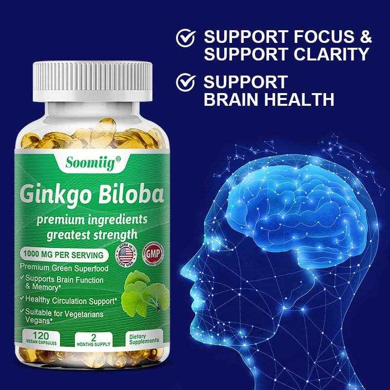Premium Ginkgo Extract Supplement with B Vitamins for Brain Function, Memory, Circulation, Antioxidant, Health