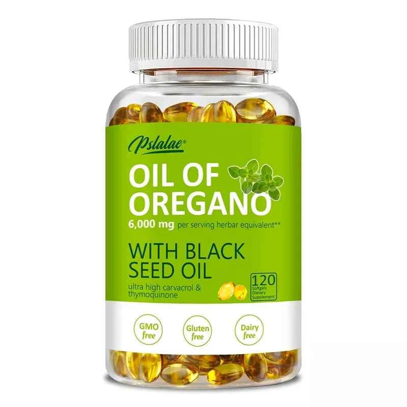Oregano Oil Softgels - with Oregano &amp; Black Seed Oil, for Digestion, Relieves Bloating, Boosts Immune, Antioxidant - 120pcs