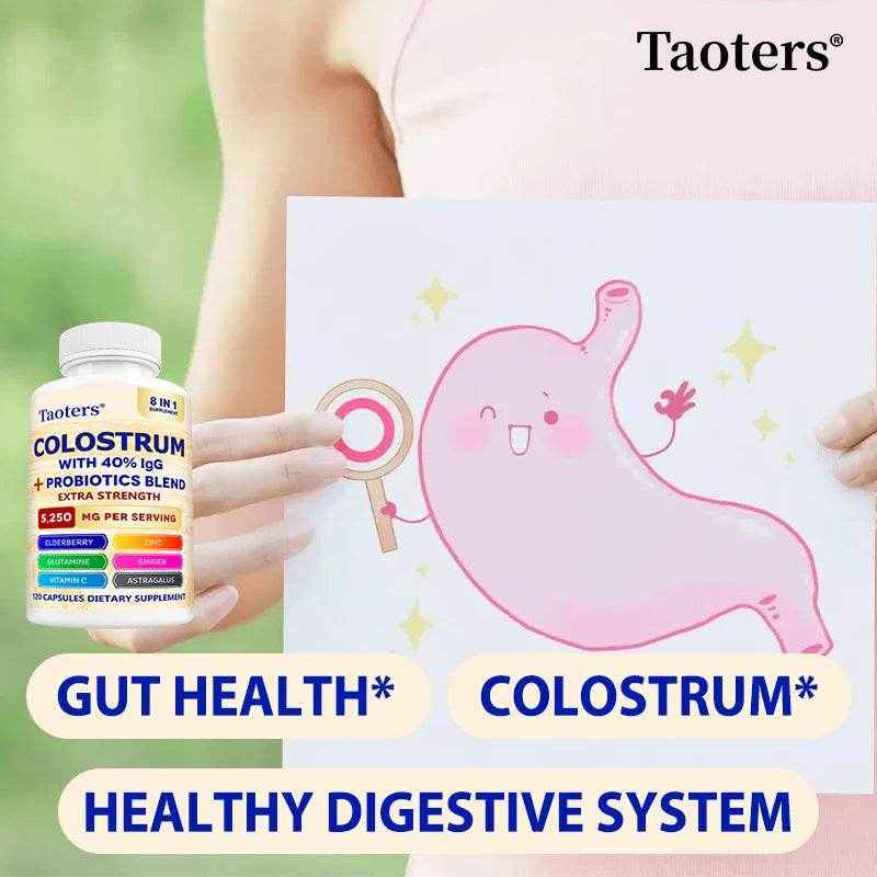 Colostrum Supplement Capsules 5250 Mg, Grass Fed Colostrum (40% IgG 500 Mg, Probiotics 50 Mg. Vitamin C Ginger Zinc