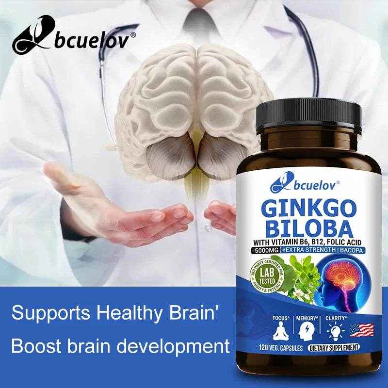 Ginkgo Biloba - Brain Booster - Rich in vitamins B6, B12, folic acid, helps improve concentration and memory, cognitive abilitie