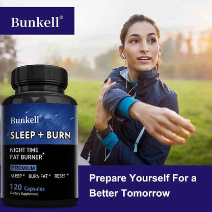 Night Fat Burner and Sleep Supplement - Boost Metabolism and Burn Fat Effectively, Weight Management, Melatonin Sleep Aid