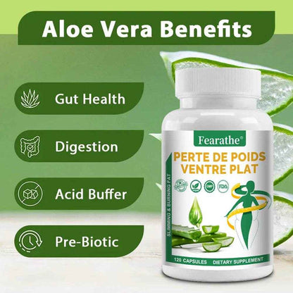 Aloe Vera Extract Capsules, Detox Cleansing and Digestive Support, Promote Gut Health, 120 Capsules