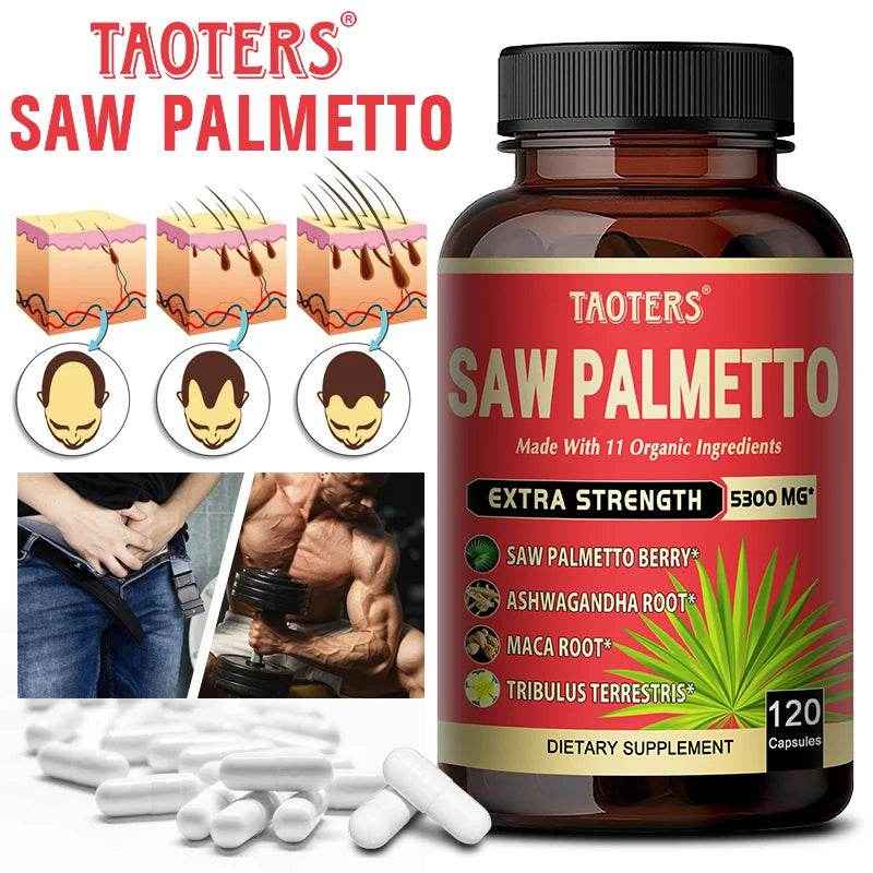 Saw Palmetto Berry PhytoSupplement - Combined with Turmeric, Tribulus, Maca, Green Tea and More - Prostate Support, 120 Capsules