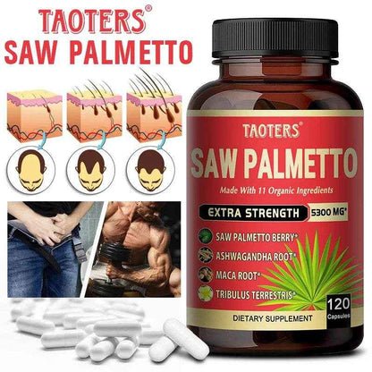 Saw Palmetto Berry PhytoSupplement - Combined with Turmeric, Tribulus, Maca, Green Tea and More - Prostate Support, 120 Capsules